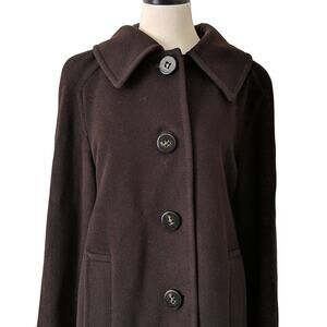 Saint Jacques Angora Lambswool Brown Jacket Midi Coat Heavy Warm Womens‎ 40 10